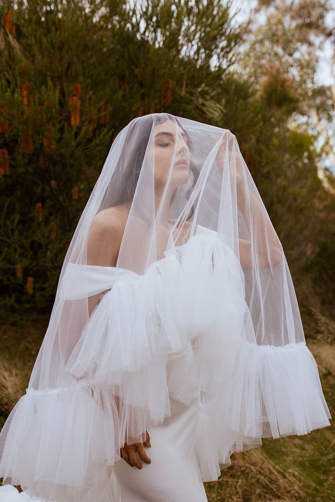RUCHE - Hand Gathered Tulle Veil