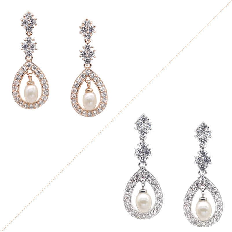ELEOS: Crystal and Pearl Earrings