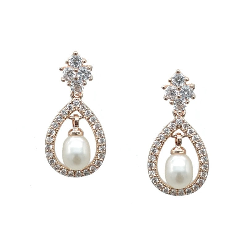 ELEOS: Crystal and Pearl Earrings