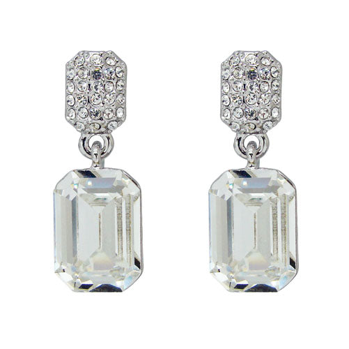 EMERALD: Silver Crystal Earrings