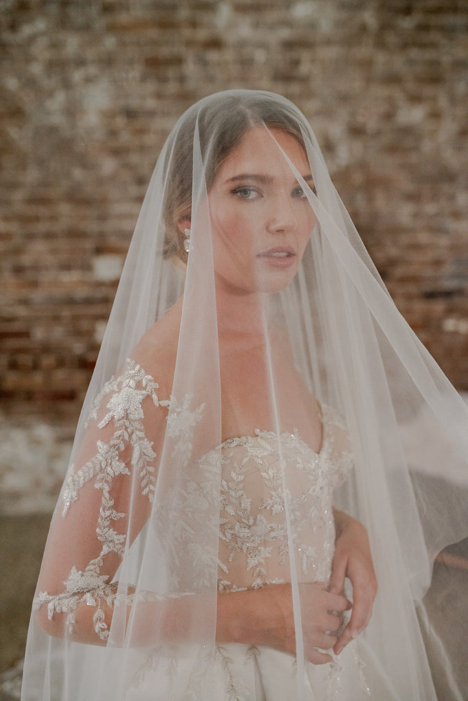 ATHENA: Cathedral Length Lace Veil